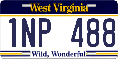 WV license plate 1NP488