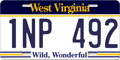 WV license plate 1NP492