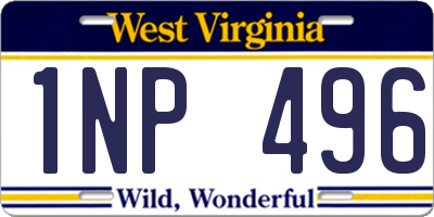 WV license plate 1NP496