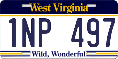 WV license plate 1NP497