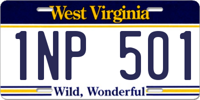 WV license plate 1NP501