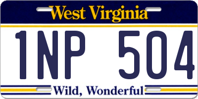 WV license plate 1NP504