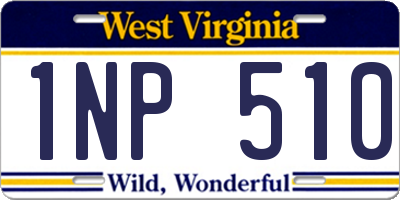 WV license plate 1NP510