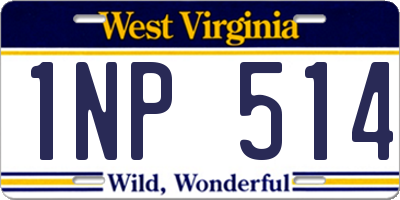 WV license plate 1NP514