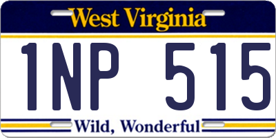 WV license plate 1NP515