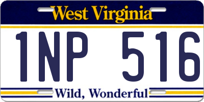 WV license plate 1NP516