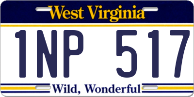 WV license plate 1NP517