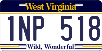 WV license plate 1NP518