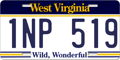 WV license plate 1NP519
