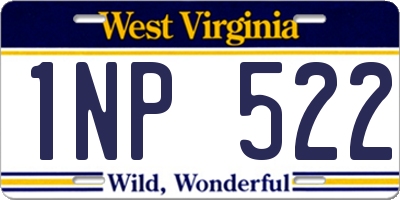WV license plate 1NP522