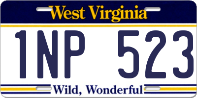 WV license plate 1NP523
