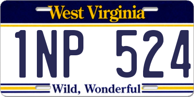 WV license plate 1NP524