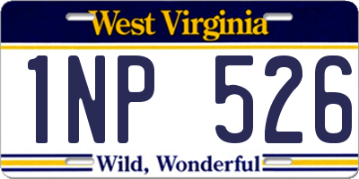 WV license plate 1NP526