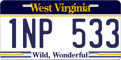 WV license plate 1NP533