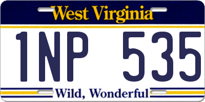WV license plate 1NP535