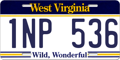 WV license plate 1NP536
