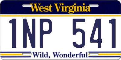 WV license plate 1NP541