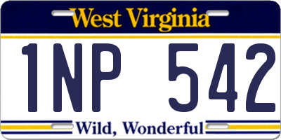 WV license plate 1NP542