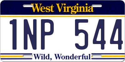 WV license plate 1NP544