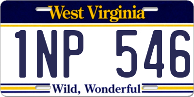 WV license plate 1NP546