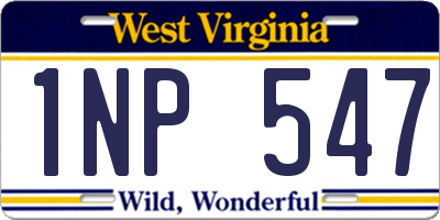 WV license plate 1NP547