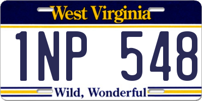 WV license plate 1NP548