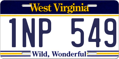 WV license plate 1NP549