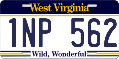 WV license plate 1NP562
