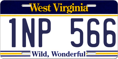 WV license plate 1NP566