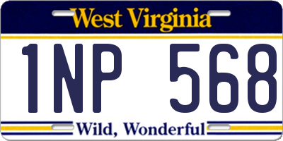 WV license plate 1NP568
