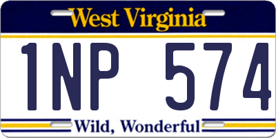 WV license plate 1NP574
