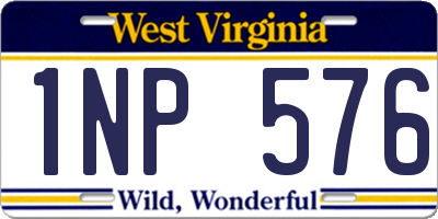 WV license plate 1NP576