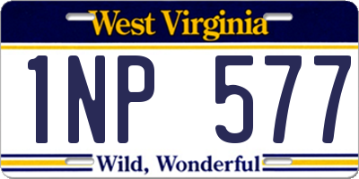 WV license plate 1NP577