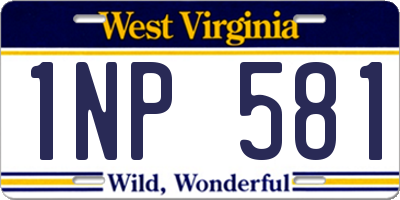 WV license plate 1NP581