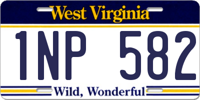 WV license plate 1NP582