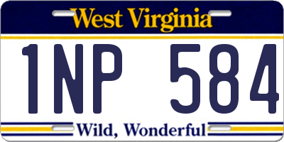 WV license plate 1NP584