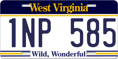 WV license plate 1NP585