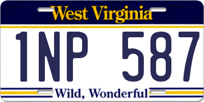 WV license plate 1NP587