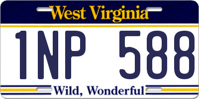 WV license plate 1NP588