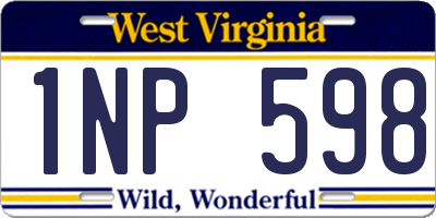 WV license plate 1NP598