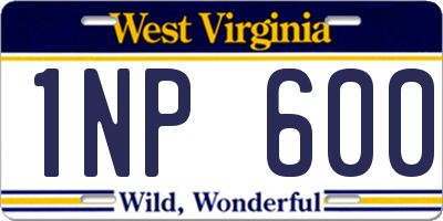 WV license plate 1NP600