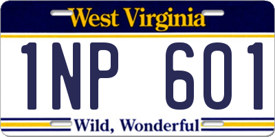 WV license plate 1NP601