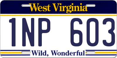 WV license plate 1NP603