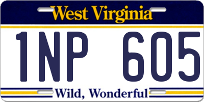 WV license plate 1NP605