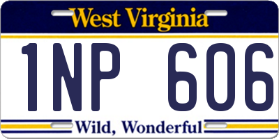 WV license plate 1NP606