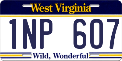 WV license plate 1NP607