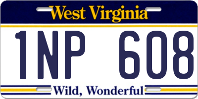 WV license plate 1NP608
