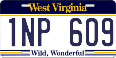 WV license plate 1NP609