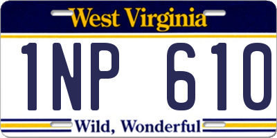 WV license plate 1NP610