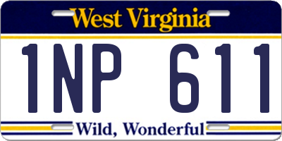 WV license plate 1NP611